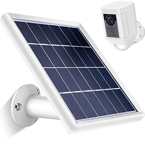 Book Cover Skylety Solar Panel with Security Wall Mount Compatible with Ring Spotlight Cam Only, 5 m/ 16.4 ft Cable with Barrel Connector, 5 V/ 3.5 W (Max) Output, Without CAM, White