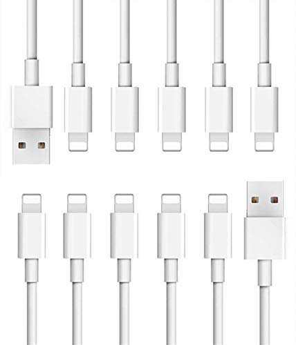 Charging Cables, LoveniMen 6FT [2M] USB Cable, 10 Pack Charger Cords Charging Syncing Cord Leads Data Lines - White