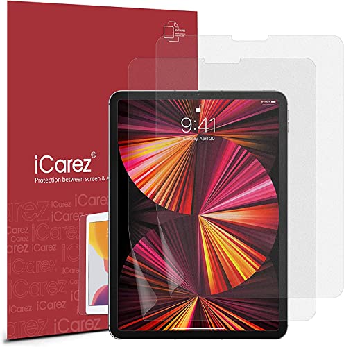 iCarez Anti-Glare Matte Screen Protector for Apple 11-inch iPad Pro 11 2020/2018 [2-Pack] Premium PET Film (Not Glass) Easy to Install (Compatible with Face ID and Apple Pencil)
