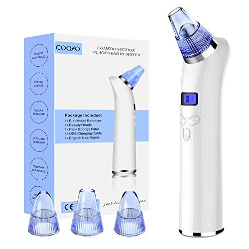 Blackhead Remover,COOFO Blackhead Vacuum Suction Remover Pore Vacuum Extractor Tool Blackhead Remover Makeup Residues Facial Skin Removal Extractor Tool Skin Facial Pore