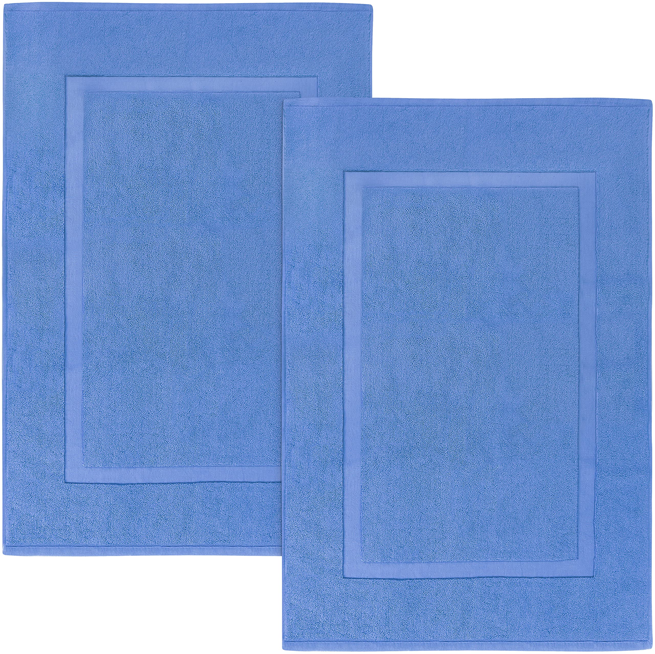 Book Cover Utopia Towels - Cotton Banded Rug, Bath Mats, [Not a Bathroom Rug], 21x34 Inches, 100% Ring Spun Cotton - Highly Absorbent and Machine Washable Shower Bathroom Floor Mat, Electric Blue, 2 Pack 2 Pack Electric Blue