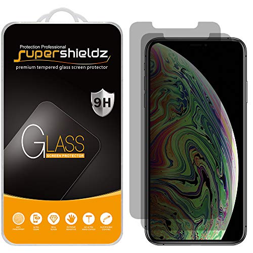 (2 Pack) Supershieldz for Apple iPhone Xs Max (6.5 inch) (Privacy) Anti Spy Tempered Glass Screen Protector, Anti Scratch, Bubble Free