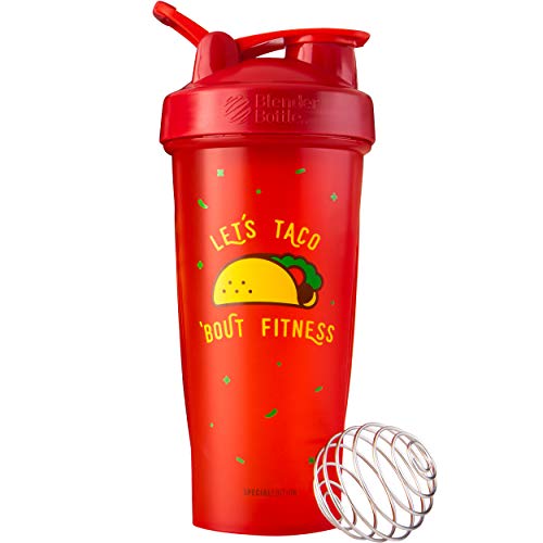 Book Cover BlenderBottle Just for Fun Classic 28-Ounce Shaker Bottle, Let's Taco 'Bout Fitness