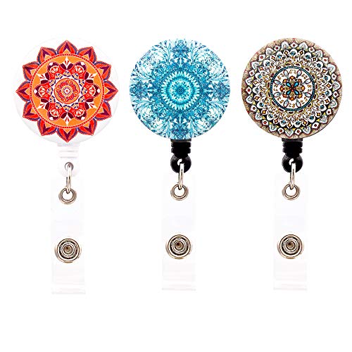 HEYGOO Unique Retractable Badge Holder for Women Cute Badge Clip with Alligator Clip (3 Pack)