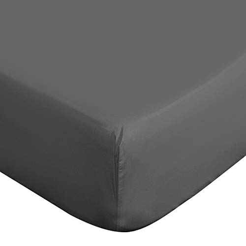 Book Cover Lux Decor Queen Fitted Sheet Only - Brushed Microfiber 1800 Thread Count Bedding - Up to 16 Inches Deep Pocket - Wrinkle, Fade & Shrinkage Resistant - 1 Fitted Bed Sheets (Grey, Queen)