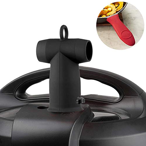 Steam Diverter, Silicone Steam Release Valve Accessory Cooker Pressure Release for Instant Pot Duo/Duo Plus/Smart/Ultra Models and Hot Handle Holders for Cast Iron Pot/Pan as Gift