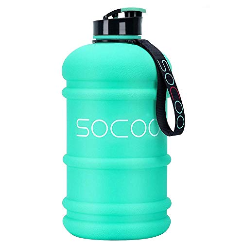 Half Gallon Water Bottle BPA Free 2.2 Litre Big Water Bottles Leak Proof Reusable Large Water Jugs with Spout Gym Water Bottle for Sports Hydrate Water Bottle (2.2L Tritan Mint)