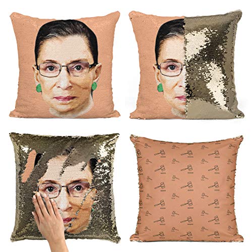 Book Cover Bad Bananas Ruth Bader Ginsburg - Notorious RBG Merchandise - Mermaid Reversible Flip Sequin Throw Pillowcase - Funny Gag Gifts Pillow Cover