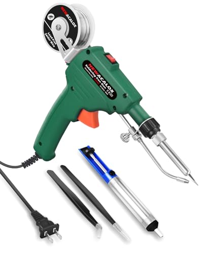 Soldering Gun, NEWACALOX Automatic 60W Electronics Solder Iron Gun Kit, Soldering Tools with Desoldering Pump, Tweezers, Soldering Wires, for Jewelry, Home DIY, Circuit Board Repair