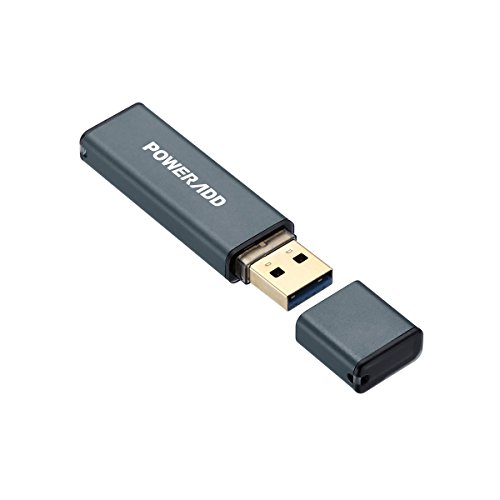 POWERADD 32GB USB Flash Drive, 200MB/s Read & 200MB/s Write USB 3.0 High Speed Data Storage Flash Drives with Data Encryption Function - Grey