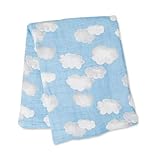 Lulujo 0628233454461 Baby Cotton Muslin Swaddling Blanket, Clouds