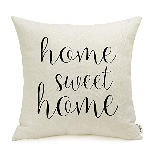 Farmhouse Pillow Covers with Home Sweet Home Quotes 18â€œ x 18â€ for Farmhouse Decor Housewarming Gifts for New Home