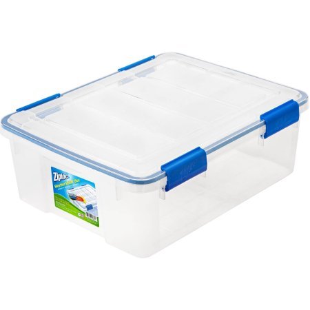 IRIS USA, Inc. Ziploc 26.5 Qt./6.6 Gal. WeatherShield Storage Box, Clear