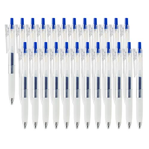 24 Pack Blue Gel Pens Set, Vanstek Retractable Fine Point Blue Gel Ink Rollerball Pens with Comfort Grip, Medium Point (0.7 mm), Perfect for Office and School