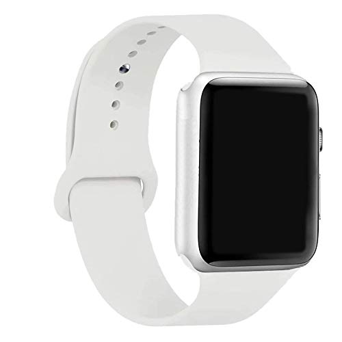 a8Miss Sport Band Compatible for Apple Watch 38mm Series 1,Series 2,Series 3 & 40mm Series 4 (White, 38mm(40mm) S/M)
