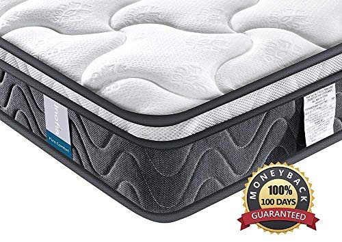 Inofia Sleeping Twin XL Mattress, Super Comfort Hybrid Innerspring Mattress Set with 3D Knitted Dual-Layered Breathable Cover-8''-Certified by CertiPUR-US-100 Night Trial