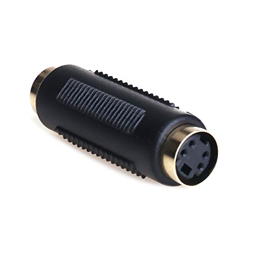 NANYI S-Video Female to Female Mini Din 4 PIN Composite Cable Adapter, Gender Change Coupler Extension Connector Adapter for DVD DSS HDTV (S-Video-F-F-1Pack)