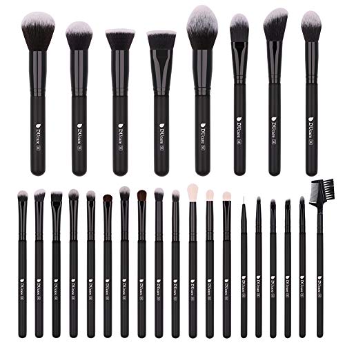 DUcare Makeup Brushes 27Pcs Professional Makeup Brush Set Premium Synthetic Goat Pony Hair Kabuki Foundation Blending Brush Face Powder Blush Concealers Eye Shadows Make Up Brushes Kit