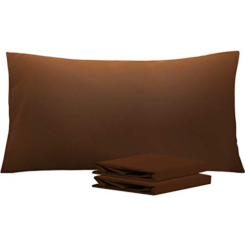 Book Cover NTBAY King Pillowcases Set of 2, 100% Brushed Microfiber, Soft and Cozy, Wrinkle, Fade, Stain Resistant with Envelope Closure, 20