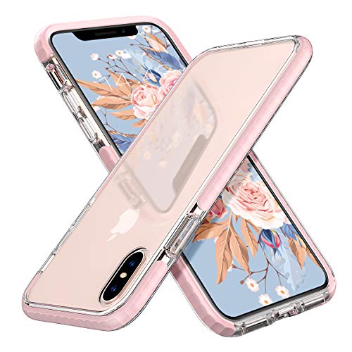 Book Cover MATEPROX iPhone Xs Max Case Clear Thin Slim Anti-Yellow Anti-Slippery Anti-Scratches Shockproof Bumper Cover Protective Case for iPhone Xs Max 6.5''(Pink)