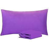 NTBAY King Pillowcases Set of 2, 100% Brushed Microfiber, Soft and Cozy, Wrinkle, Fade, Stain Resistant with Envelope Closure, 20"x 36", Purple