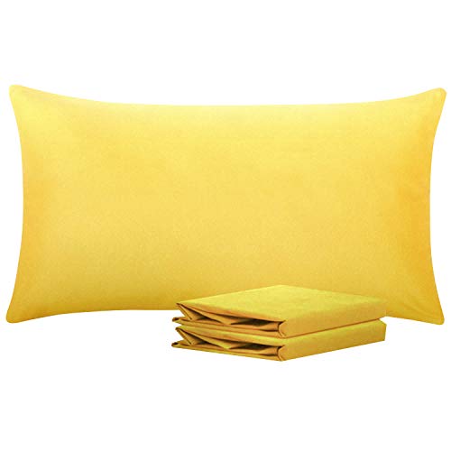 Book Cover NTBAY King Pillowcases, Set of 2, 100% Brushed Microfiber, Soft and Cozy, Wrinkle, Fade, Stain Resistant, with Envelope Closure, Yellow