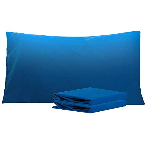 Book Cover NTBAY King Pillowcases, Set of 2, 100% Brushed Microfiber, Soft and Cozy, Wrinkle, Fade, Stain Resistant, with Envelope Closure, Royal Blue