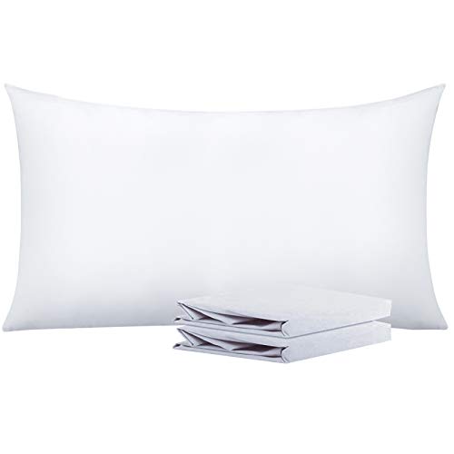 NTBAY King Pillowcases Set of 2, 100% Brushed Microfiber, Soft and Cozy, Wrinkle, Fade, Stain Resistant with Envelope Closure, 20"x 36", White