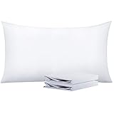 NTBAY King Pillowcase Set - 2 Pack Brushed Microfiber 20x36 Pillowcases - Soft, Wrinkle-Free, Fade-Resistant, Stain-Resistant, Pillowcases with Envelope Closure - 20x36 inches, White