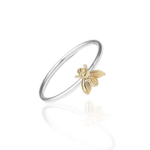 MagiDeal Fashion Simple Bee Ring for Women Teens Finger Wrap Around Craft Handmade Animal Lucky Honey Bee Knuckle Ring,7