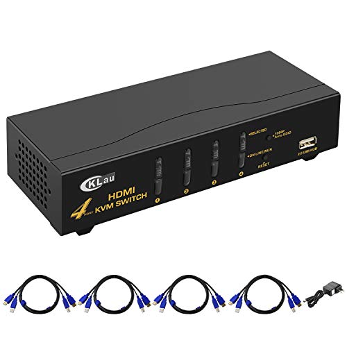CKLau 4 Port 4K30Hz USB KVM Switch HDMI with Cables