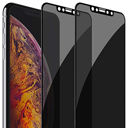 FlexGear Privacy Screen Protector for iPhone Xs Max [Full Coverage] Tempered Glass (2-Pack)