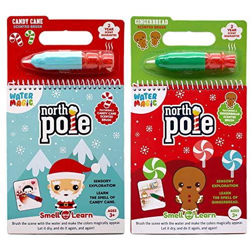Scentco Water Magic - Reusable Water Reveal Activity Books - Candy Cane & Gingerbread Scents (2-Pack)