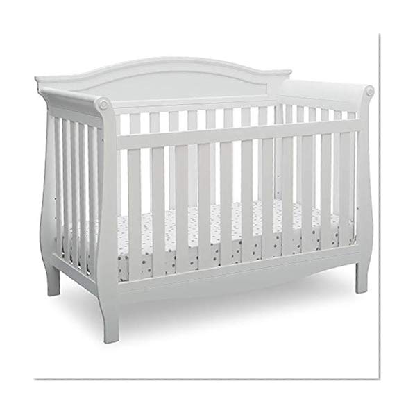 Delta Children Lancaster 4-in-1 Convertible Baby Crib, Bianca White