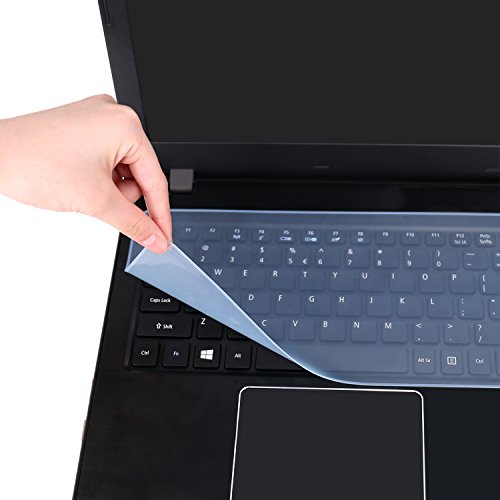 Universal Keyboard Cover for 15.6"-17.3" Laptop Notebook with Numeric Keypad Keyboard (Width 14.4" x Height 5.3"), Ultra Thin Silicone Waterproof Keyboard Protector Skin -Blue