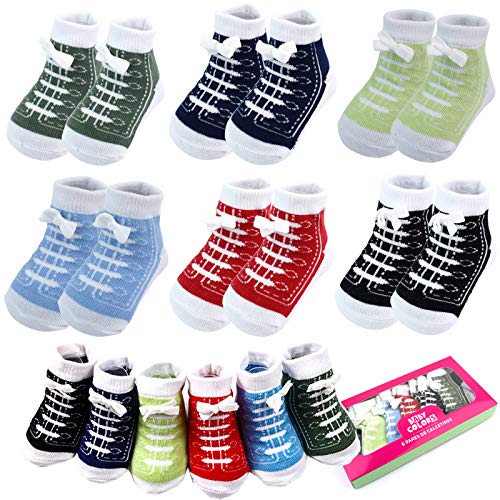 Book Cover 6 Pairs 0-6 month Baby Cotton Sneaker Newborn Ankle Sock Toddler Crew Walkers Bootie Infant Slippers Socks