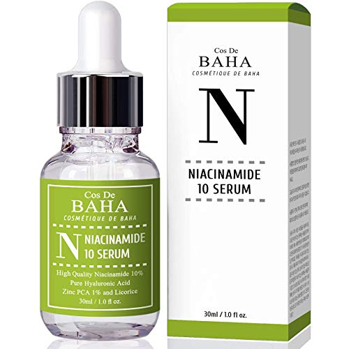 Book Cover Cos De BAHA Niacinamide 10% Serum 30ml - Tightens Pores, Reduces Wrinkles, Repairs Skin, Vitamin B3
