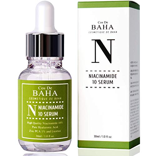 Cos De BAHA Niacinamide 10% Serum 1 Fl Oz – Zinc PCA, Hyaluronic Acid & Aloe for Balancing, Pore-Refining & Uneven Tone (30 ml)
