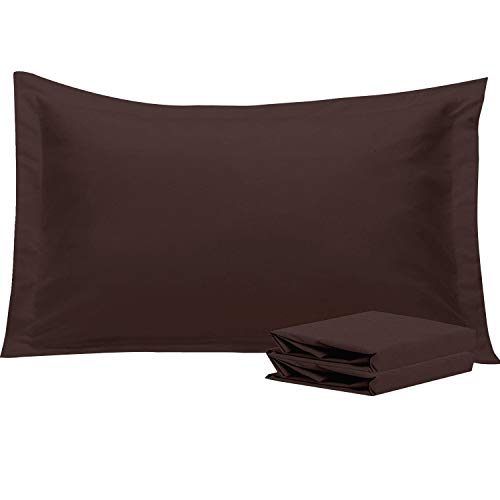 NTBAY King Pillow Shams, Set of 2, 100% Brushed Microfiber, Soft and Cozy, Wrinkle, Fade, Stain Resistant (Dark Brown, King)