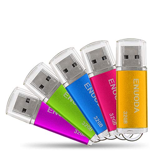 5 Pack 32GB USB 2.0 Flash Drive ENUODA Thumb Drives 32gb Memory Stick Jump Drive Zip Drives 5 Colors : Blue Purple Green Gold Rose