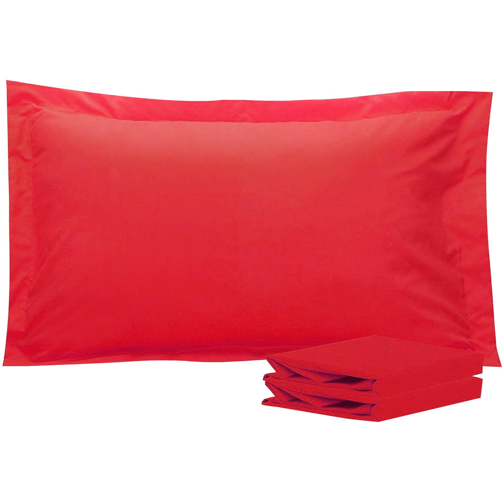 Book Cover NTBAY Queen Pillow Shams, Set of 2, 100% Brushed Microfiber, Soft and Cozy, Wrinkle, Fade, Stain Resistant (Red, Queen)