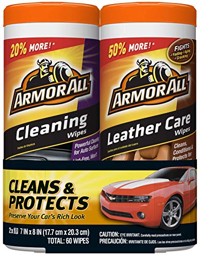 Book Cover Armor All Cleaning and Leather Care Wipes, 30 Count Each (Pack of 2)
