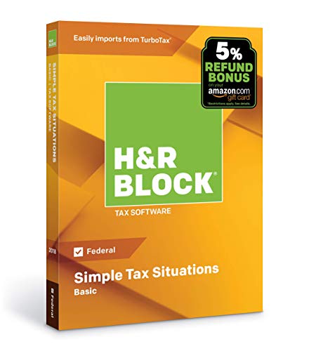 H&R Block Tax Software Basic 2018 with 5% Refund Bonus Offer [PC/Mac Disc]