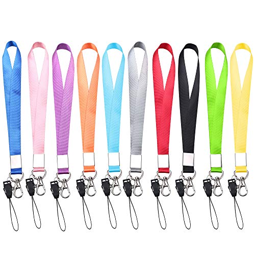 KAPTRON Wrist Lanyard, (10 Pack) 8" Long Bracelet Wrist Strap Hand Grip Lanyard for USB Flashdrive Stick Thumb Drive, Keys Keychain, ID Badge Holder, Name Tag, Cellphone for Men Women (Multicolor)