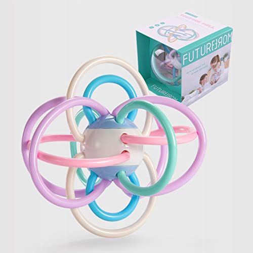 Newborn Baby Rattle and Teether Ball, Perfect for Teething, Sensory, and Fine Motor Skill Development, Suitable for Infant, Boys and Girls Ages 0-18 Months