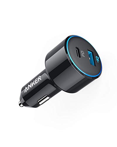 Book Cover USB C Car Charger, Anker 42W PowerDrive Speed+ Duo, 2 Port USB Car Charger with one 30W Power Delivery Port for iPhone Xs/Max/XR/X/8, iPad Pro, MacBook Pro/Air 2018, Galaxy S10/S9/S8, LG, and More