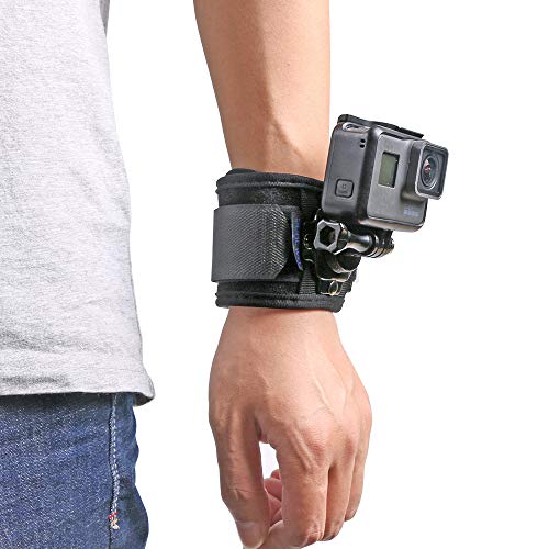 SUREWO 360° Rotating Wrist Strap Mount Compatible with GoPro Hero 7/2018/6/5 Black,Session 5,Silver 4,DJI Osmo Action,AKASO/Campark and More