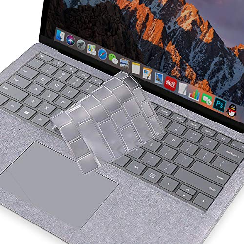 MOSISO Keyboard Cover Compatible with Microsoft Surface Laptop 2 2018, Surface Laptop 2017, Surface Book 2/1 13.5 Inch and 15 Inch, Premium Ultra Thin TPU Transparent Skin, US Layout, Clear