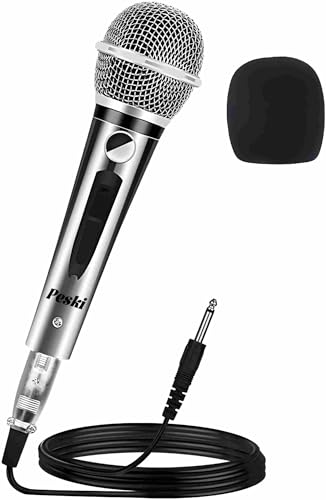 Wired Dynamic Karaoke Microphones, Professional Handheld Vocal Mic with 13ft 6.35mm XLR Audio Cable Compatible with Karaoke Machine/Speaker/Amp/Mixer for Singing, Speech, Wedding, Stage
