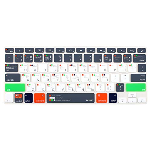 MOSISO Keyboard Cover with Pattern Compatible MacBook Pro 13 Inch, 15 Inch (with or Without Retina Display, 2015 or Older Version) MacBook Air 13 Inch, Mac OS X OSX-M-CC-2, Gray